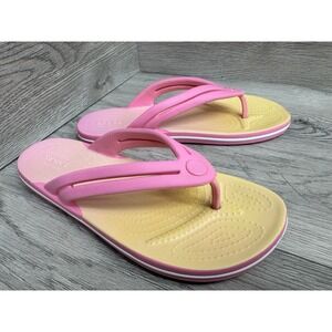 Crocs Crocband Flip Flop Relaxed Fit, Pink Womens Size 8